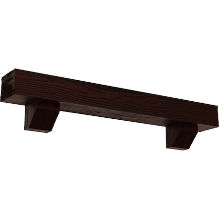 Kit W/ Ashford Corbels, NaturaL Pecan, 4H X 8D X 84W Sandblasted Faux Wood Fireplace ManteL